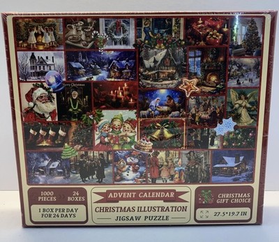 Christmas Advent Calendar Jigsaw Premium Puzzle 25 days 1000 pc 27.5''x19.7'' 