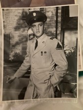 Rare Elvis Original Candid Army Photo At Graceland 8x 10 Blank On Reverse