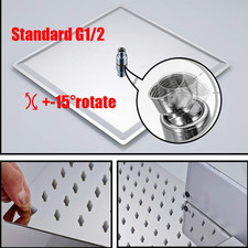 Rozin 8-Inch Ultra Thin Square Chrome Shower Head Set with Hose and Arm