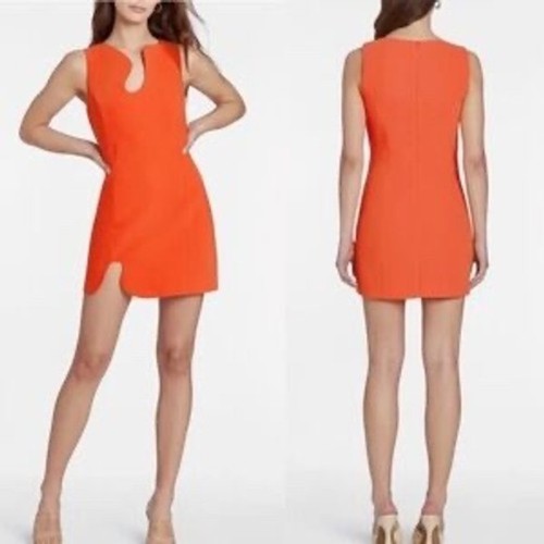 Amanda Uprichard Mandarin Orange Puzzle Mini Dress Large
