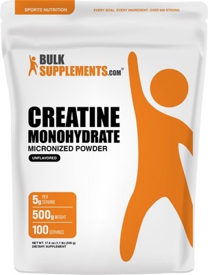 BulkSupplements Creatine Monohydrate (Micronized) Powder - 5g per Serving