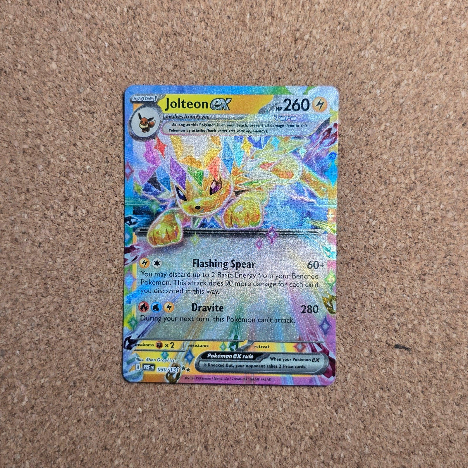 Jolteon EX Holo - PRE #30 Double Rare - NM SV: Prismatic Evolutions B2