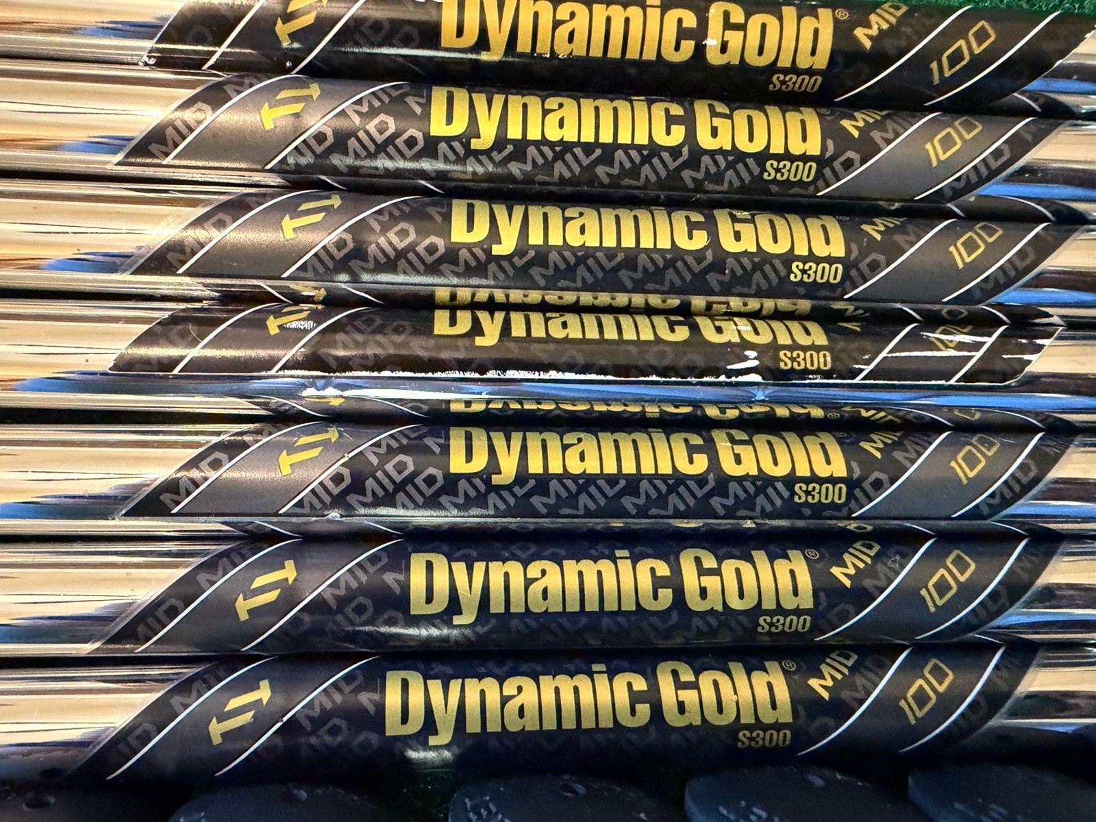 Dynamic Gold Mid 100 S300 Iron Shaft Set 4-PW, .355 , 5 Iron Shaft Is 36.5”NICE