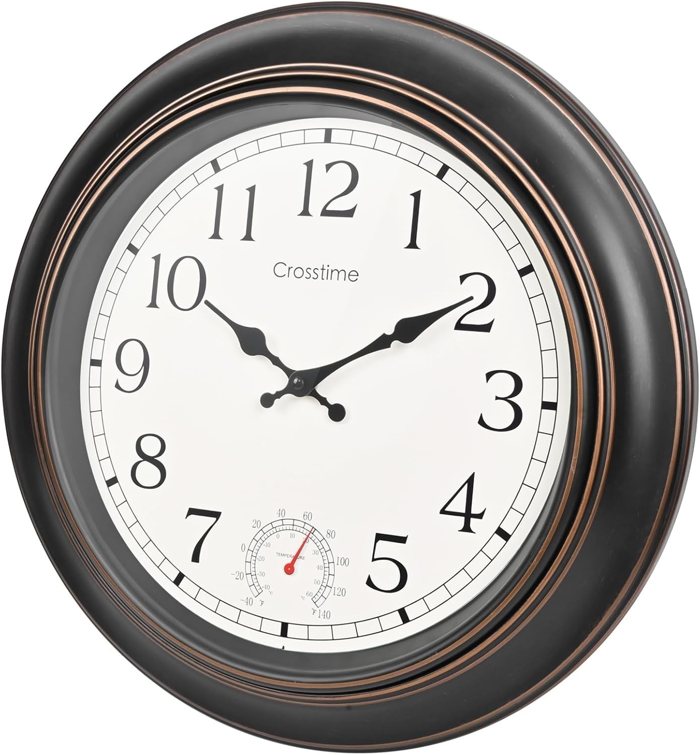 Large Outdoor Clock Waterproof 12/18" Retro Indoor Outdoor Wall Clocks with Ther