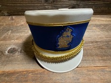Vintage 80s Marching Band Shako Hat Gold Galleon Ship Patch USA Starburst Medium