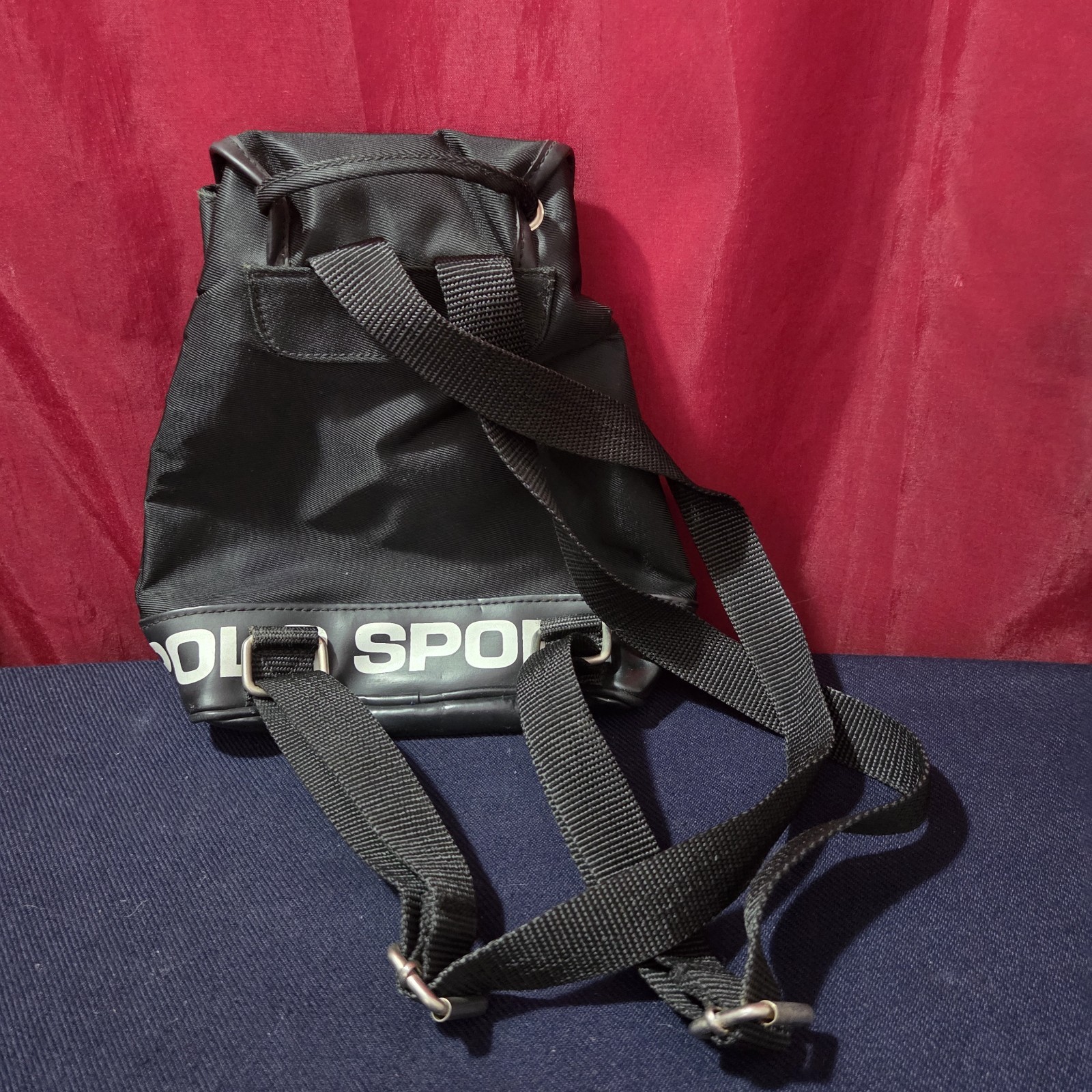 Vintage 90s Polo Sport Ralph Lauren Black Drawstring Nylon Mini Backpack thumbnail 5