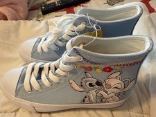 Disney Lilo Stitch High Top Lace-Up Sneakers Blue/White Kids US 7 UK 5
