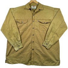 Vintage Levi's Denim Shirt Metal Buttons Sz L Faded 90's Tan Yellow 1994