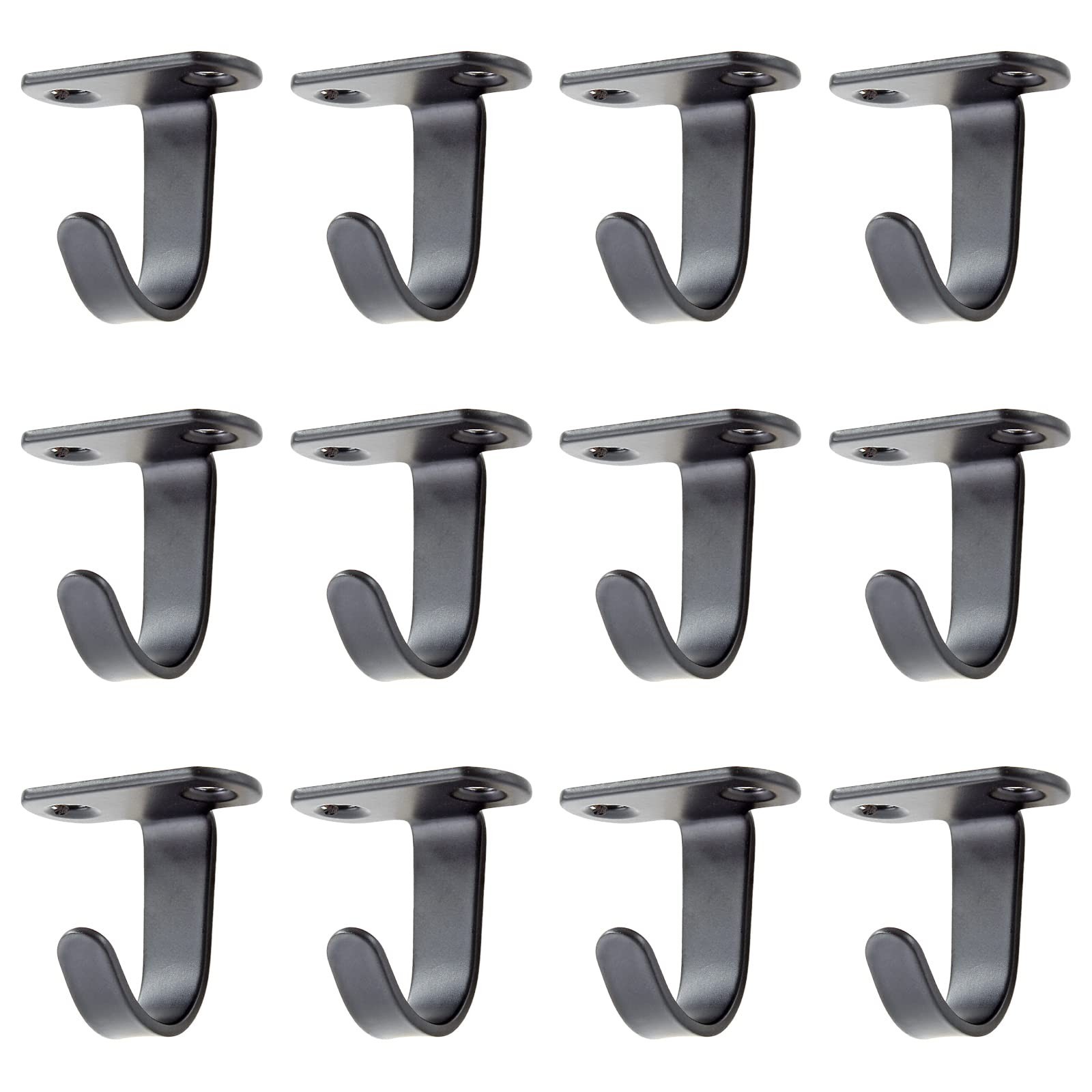12PCS Stainless Steel Under-Shelf Coat Hook with Screws Mount Ceiling Hooks T...