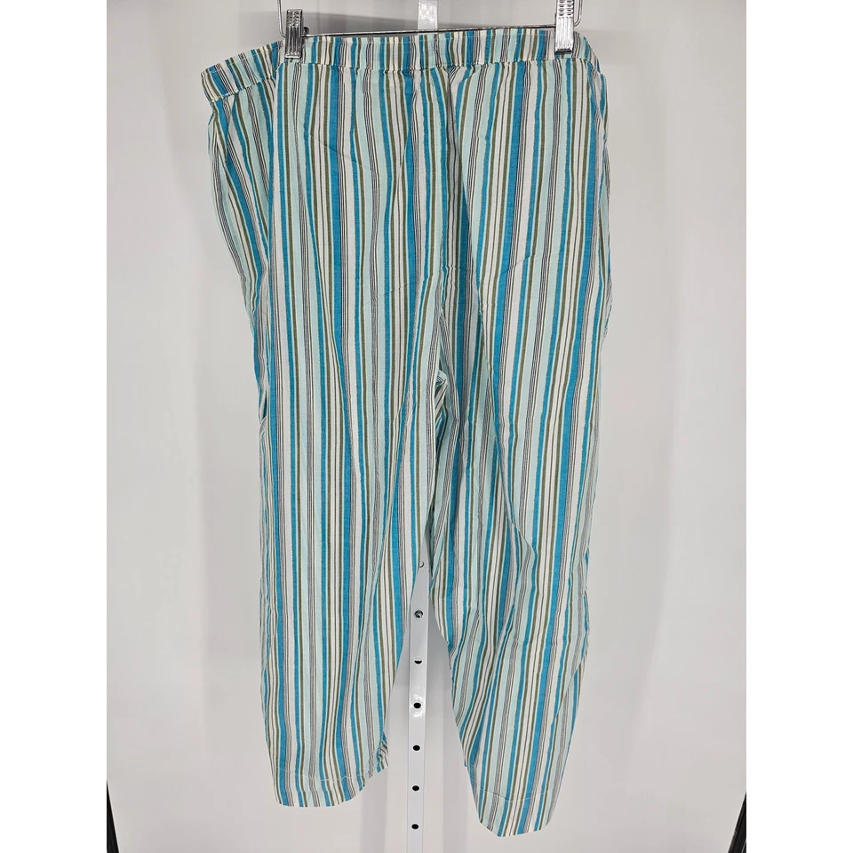 Pantalones de pijama Secret Treasures para mujer talla 2X azul dorado a rayas Foto 4 de 4