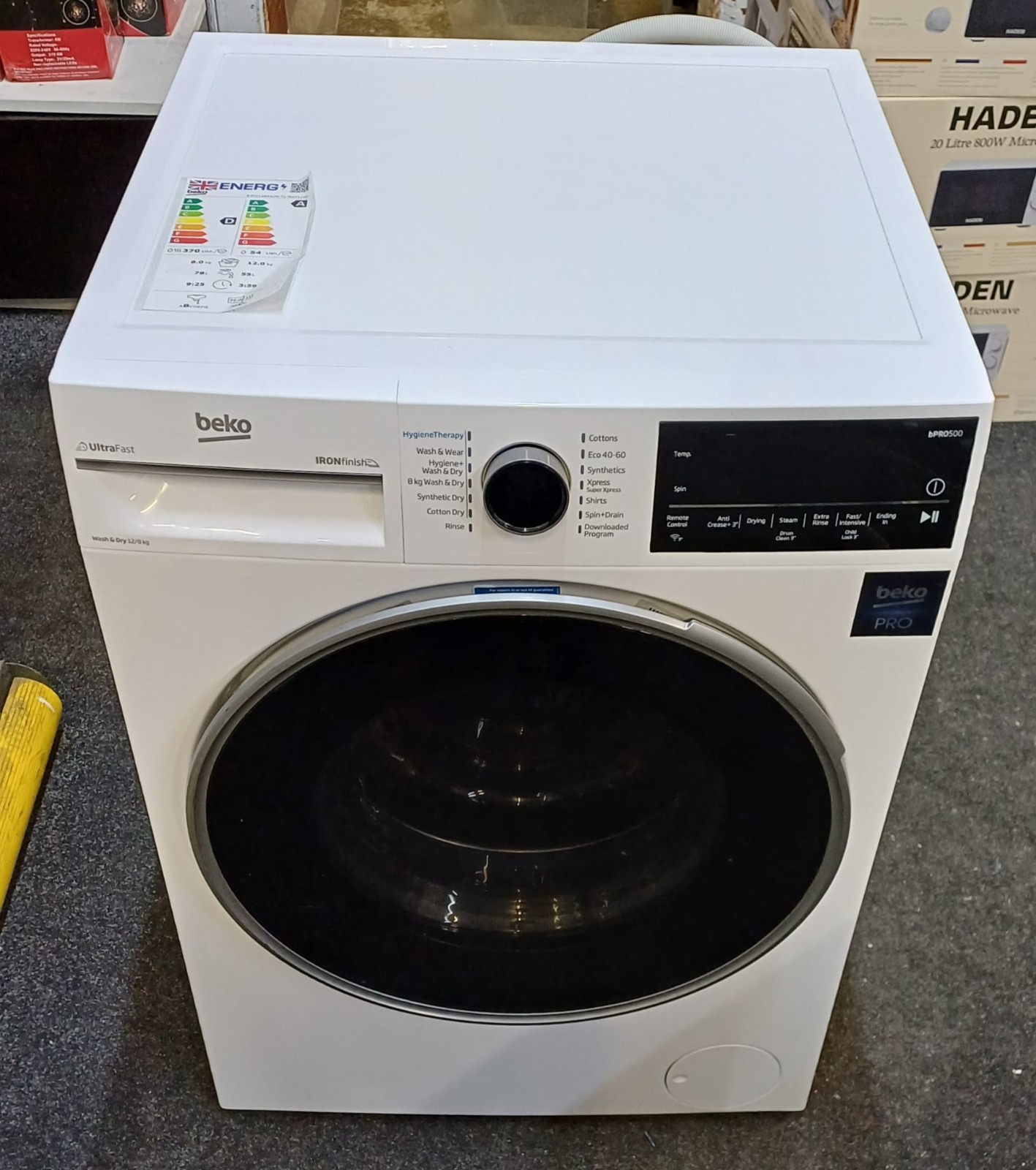 BEKO Pro B3D512844UW WiFi-enabled 12 kg Washer Dryer - White
