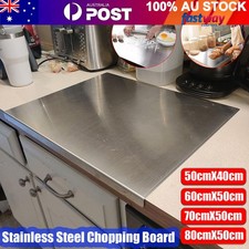AU Stainless Steel Cutting Chopping Board Pastry Bench Protector 50/60/70/80cm