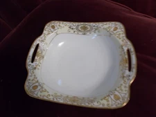 Noritake 16034 Square Dish with Two Handles - Green M Made in Japan Mark