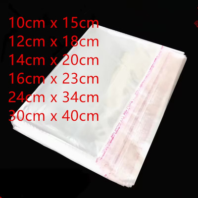 Folienbeutel Selbstklebend Hochglanz Beutel PP Folie Poly Tüten Klar Transparent