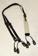 Trafalgar Mens Suspenders Braided Leather Black