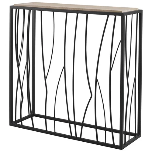 Uttermost Reed Transitional Metal and Stone Console Table in Black/Brown - Picture 5 of 8