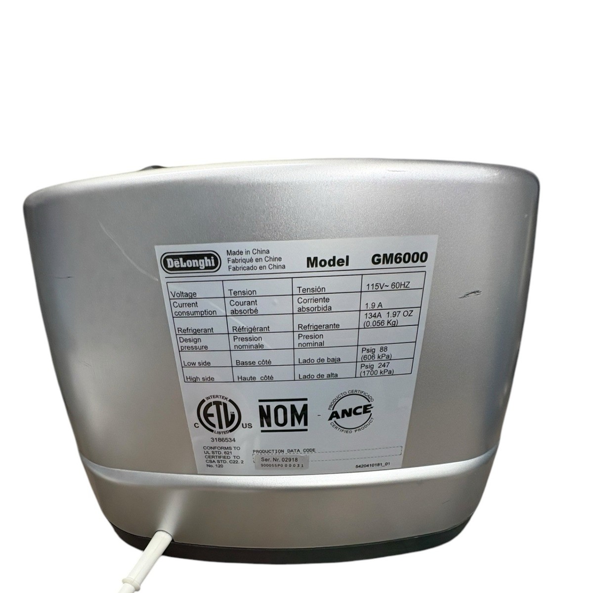 デロンギジェラートメーカー GM6000 DeLonghi GM6000 Ice Cream & Italian Gelato Maker Self