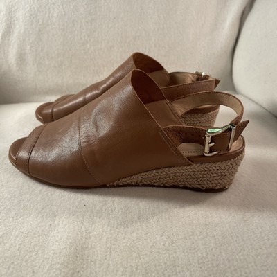 Nurture Women s Lamaze Peep Toe Slip On Sandal W/ Strap Genuine Leather 8M