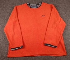 Vintage Tommy Hilfiger Tommy Jeans Mens Sweatshirt Size Large 90s Orange