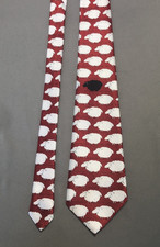 A Rogers Mens Tie Black Sheep of the Family Novelty Fun 4" x 57.5" Red White