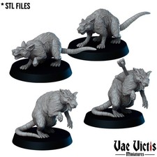 28mm Vae Victis Giant Rats for Mordheim, D D, Frostgrave