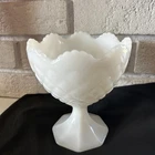 Napco White Milk Glass Footed Compote Candy Dish Bowl Vase #1184 VTG