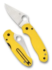 Spyderco Para 3 Salt Knife C223PYL Satin PlainEdge CPM MagnaCut Blade Yellow FRN