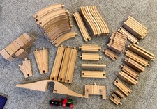 VTG 90 Pieces BRIO Thomas Wooden Train Railway Track Bridge Engine Support  