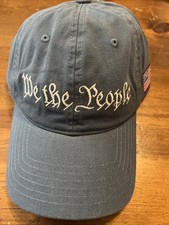We The People USA Flag Blue Adjustable Embroidered Baseball Hat Cap