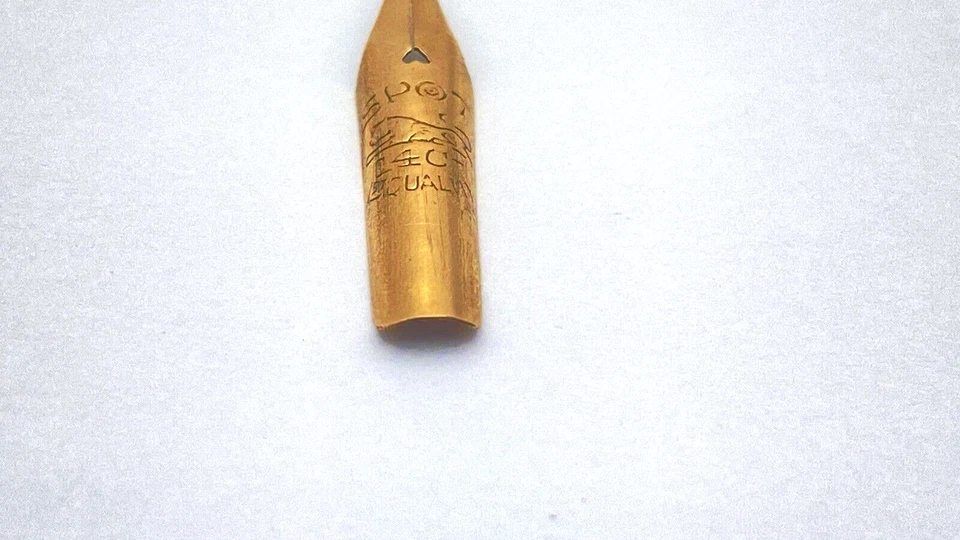 CANETA TINTEIRO VINTAGE SPOT NOVA NA CAIXA SOMENTE RÍGIDA OURO 14K LARGA NOVA NA CAIXA - Imagem 4 de 4