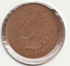 US Rare Old West 1881 Indian Head Penny Coin American Collection Shield Cent USA