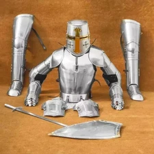 Medieval Crusader Knight Armor Suit | Wearable Templar Full Body Armour + Shield