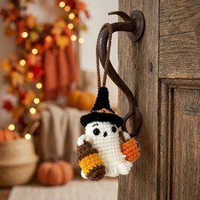 Crochet Cat Ornament Handmade Yarn Doll For Daily Drive Soft Cotton Yarn
