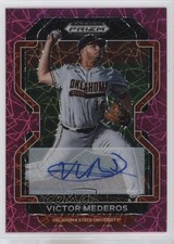 2022 Panini Prizm Draft Picks Neon Pink Velocity Victor Mederos Auto 0d7a