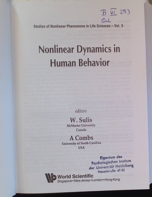 Nonlinear Dynamics In Human Behavior Studies of Nonlinear Phenomena in Life Scie