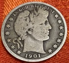 1901-S Barber Half Dollar - VG+