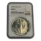 U.S. Mint 1987 American Eagle Silver Dollar 1 oz NGC MS 69 13B