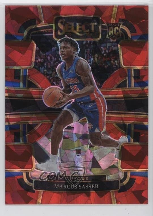 2023-24 Panini Select Concourse Red Cracked Ice Prizm Marcus Sasser #70 1r05