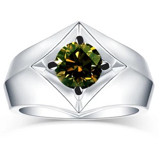 2 Ct Vvs1 Champagne Brown Round Moissanite Wedding Ring Sterling Silver Size 9