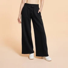 Blogilates Women's Travel Trouser High-Rise Wide Leg Sweatpants