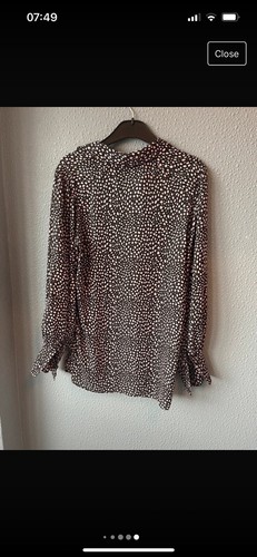 Topshop Size 8 Long Sleeve Shirt Blouse Black And Light Pink - Picture 5 of 5