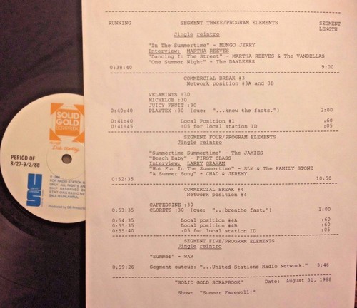 RADIO SHOW 8/31/88 SUMMER FAREWELL: OLIVIA NEWTON-JOHN, WAR, FIRST CLASS, JAMIES - Picture 2 of 2
