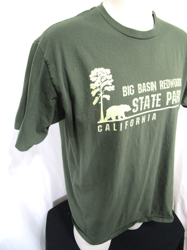 Usato in ottime condizioni!! T-shirt Big Basin Redwoods State Park California verde uomo taglia XL - Foto 4 di 7