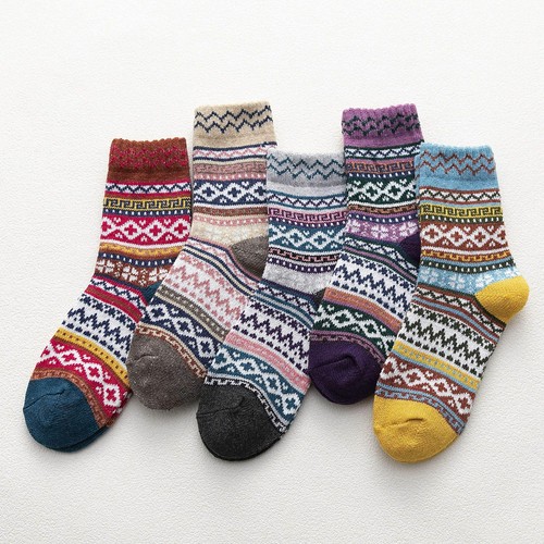 5 Paar/Set Herren Damen Wolle Kaschmir dick warm weich Freizeit Sportsocken Winter - Bild 13 von 24