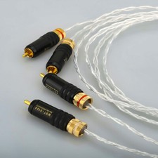 Silver Plated 7N OCC RCA Signal Cable with 24K Gold Plated WBT Plug For AMP DAC