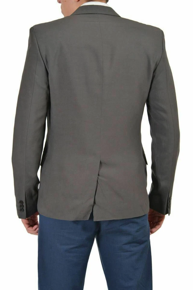 Blazer Abrigo Deportivo Versace Collection Para Hombre Gris Lana Virgen US 38 IT 48 Foto 2 de 4