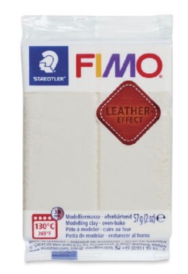 FIMO Leather Effect Polymer Clay,  2 Oz., Ivory, EF801-029