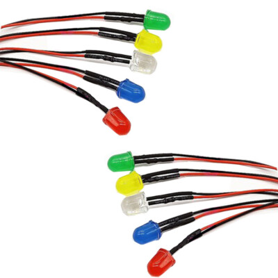5/10PCS 12V 8mm LED Lights Emitting Diodes Pre Wired Assorted Kit Lamps