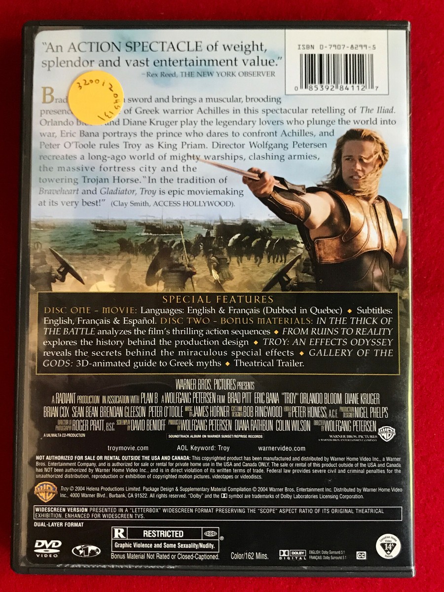 Troy (2004-2DVD) Widescreen Brad Pitt, Eric Bana, Orlando Rating 