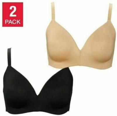 NEW! WOMEN'S CALVIN KLEIN 2 PACK LIGHTLY LINED MICROFIBER WIREFREE